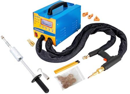 Kit per saldatrice a punti con estrattore di ammaccature, saldatrice a impulsi da 3 KW con 7 modalità per riparazioni della carrozzeria dell'auto, potente strumento per la rimozione delle ammaccature
