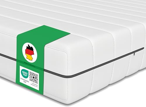 Schlaftroll Kaltschaummatratze 90x200 H2+H3 – 7Z – 18cm – Öko-Tex | 7-Zonen Kaltschaum, Rollmatratze 18 cm, waschbarer Bezug 60°, ergonomisch, Öko-Tex, für Lattenrost & Boxspringbett