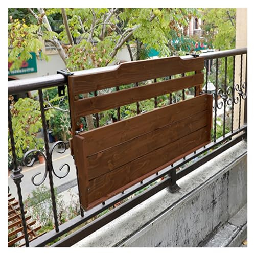 Klappbarer Balkon-Stehtisch aus Holz, Balkon-Stehtisch zum Aufhängen im Freien, Klappschreibtisch für Garten, Terrasse, Deck, Veranda, Braun (24 x 120 cm)