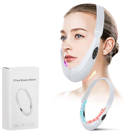 BeautyRevive V-Kinn Lifter V-förmiges Gesichtsmassagegerät mit 36 LEDs, Doppelkinn-Entferner, 9 Intensitätsstufen, 42 °C Wärme, EMS-Therapie