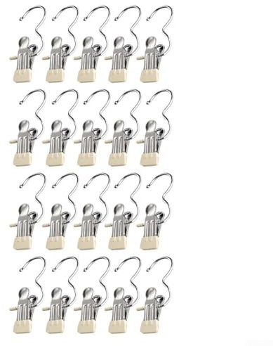 Clips de acero inoxidable, 20 ganchos de metal para cinturón para ropa y accesorios durante el secado, la lavandería y los viajes