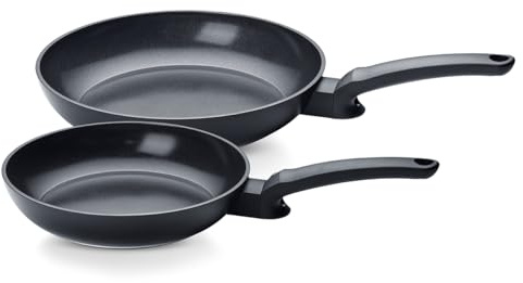 Fissler Ceratal® Evo Classic Pfannen-Set 2-teilig (24 + 28 cm, Orbitschwarz) – Made in Germany, Keramikpfannen hergestellt ohne PFAS/PTFE, CookStar® Boden