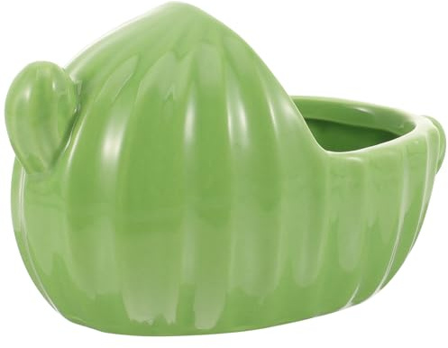 Gadpiparty Keramik Hamster Badewanne Wiederverwendbar und Hygienisch für Kleine Haustiere mit Grünem Design als Sandbad für Hamster und Meerschweinchen