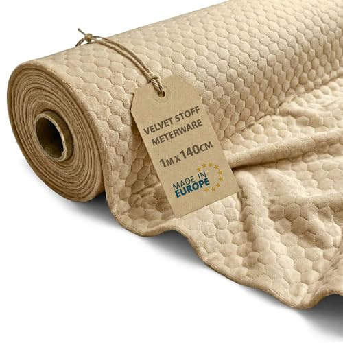 Tyg på metervara Sammet 1M x 140 cm - Tyger för sömnad dekoration och hantverk Perfekt för kläder heminredning och kreativa projekt Oeko-Tex Beige