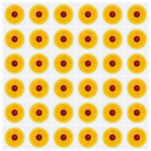 AOVNA 36 Pieces Floral Window Fly Traps Catcher Stickers Sunflower Double Side Insect Pest Attractor and Eliminator for Indoor Outdoor Kitchen Garden Houseplant Flying Bug Insect(10×10×1cm）