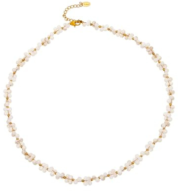 Mekalero Elegant snäcka pärlhalsband eller tillbehör rostfritt stål somrar nyckelbenskedja smycken för strandälskare fashionabla skalhalsband