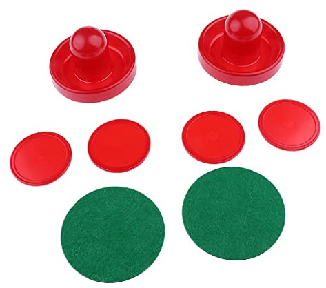 QSTDGVPW 2 Pezzi Air Hockey Pusher Portieri Accessori Pucks Feltro Funzionale per Gioco Sostituzione Adatto a Bambini Adulti Tavolo Domestico, Rosso, S