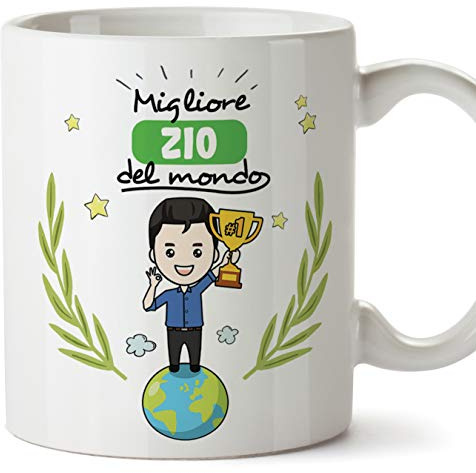 Mugffins Zio Tazza - Miglior Zio del Mondo - Idea Regalo Originale di Compleanno - Tazza in Ceramica, 350 ml