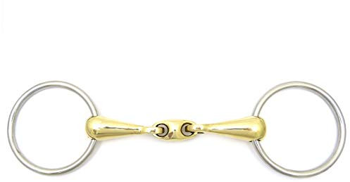Gebiss Trense Wassertrense doppelt gebrochen mit Messing-Mittelstück/Weite: 12,5 cm