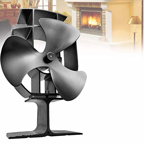 NANANA Stove Fan, 3-blades Fireplace Fan with Overheat Protection Device, Silent Design, Eco Friendly for Efficient Heat Distribution, 22.5x12x6.5cm