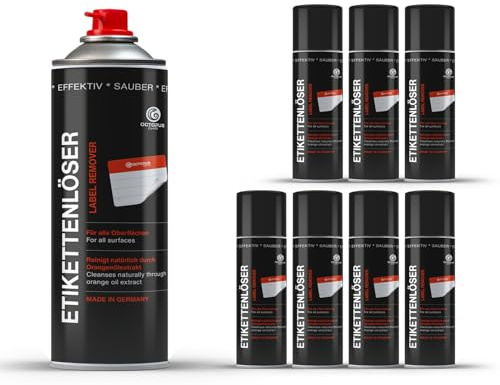 8 Octopus Etikettenentferner-Sprays à 200 ml mit Orangenöl | Vorratspackung zum Entfernen von Etiketten und Kleberückständen in Lager, Werkstatt, Haushalt und Versand