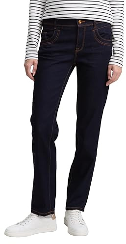 TOM TAILOR Damen 1008146 Alexa Straight Jeans, 10138 - Rinsed Blue Denim, 34W / 34L EU