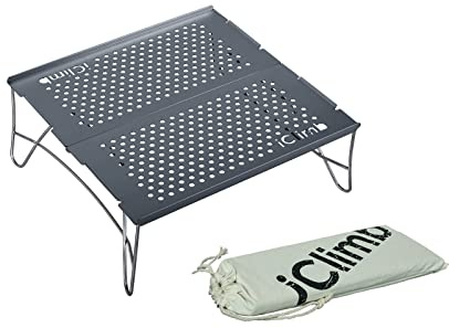 iClimb Mini Solo Folding Table Ultralight Compact for Backpacking Camping Hiking Beach Picnic (Gunmetal, Mini)