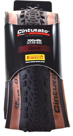 Pirelli Cinturato Gravel RC Bike Tire, Gravel Racing, Tubeless Ready Clincher TLR, Speed & Grip, Advanced Puncture Protect, (1) Tire/Black or Tan Sidewall / 700c Sizes