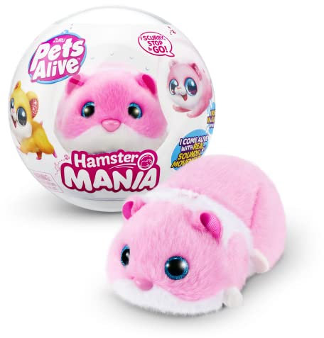 Pets Alive Hamstermania Pink by ZURU Hamster, Electronic Pet, 20+ Sounds Interactive, Hamster Ball Toy for Girls and Children, (Pink)