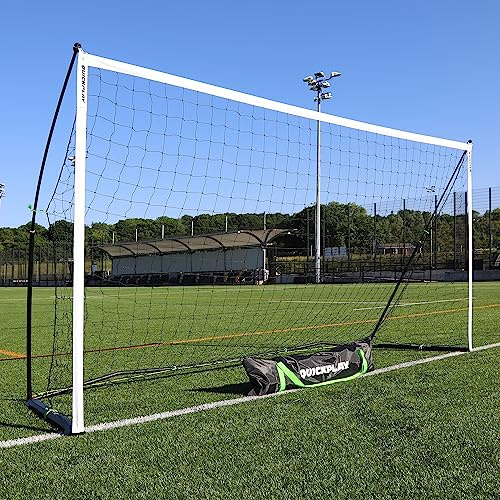 QUICKPLAY KICKSTER Pro Fußballtor 300 x 200 cm – Tragbares Fußballtor Garten für Kinder – Fussballtor Kinder Outdoor, Elite Fussball Training – Schnell aufbaubares Fußballnetz mit Tragetasche