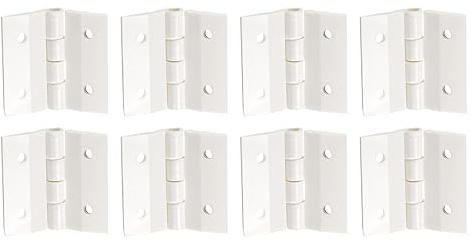 sourcing map 8Stk Acryl Scharniere 1,2x1,34 mit Montage Loch Weiß | Mini Hardware Faltscharniere Piano Scharniere für Kofferboxen Kunsthandwerk