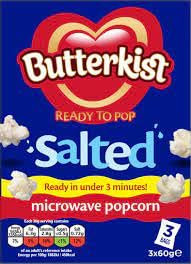 Butterkist Microwave Popcorn 3x60g (Salted, 5)