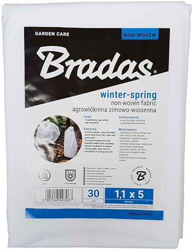 Cost Wise Outdoor garden plant fleece,frost protection snow blanket rain shield wind break 30gsm heavy duty cover up shelter pest cover REUSABLE & WASHABLE (1.1m x 5m)