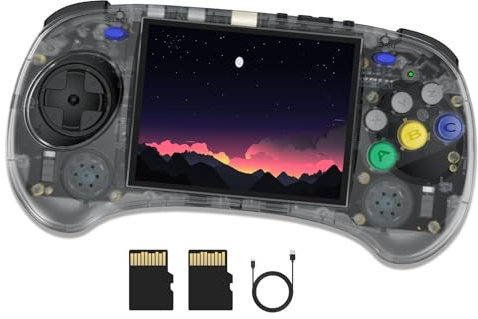 RG ARC-S Retro Handheld Game Console 4 in IPS Screen Linux System RK3566 CPU 64Bit Video Game Player Built in 3500 mAh Battery Compatible with Bluetooth 4.2 and 5G WiFi(Black T)