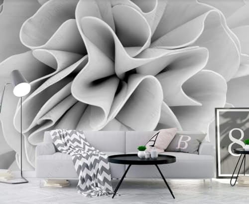 Fototapete 3D Tapete Einfache Schwarze Und Weiße Blumen Tapeten Vliestapete Wandbilder XXL Wanddeko Wandtapete -328854 150x105cm