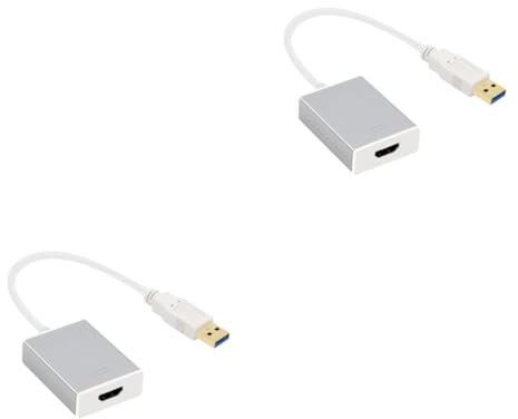 BESTonZON 2pièces Adaptateur USB vers Convertisseur pour Pc Ordinateur Portable Et Projecteur sans Charge Sortie Audio Et Simultanée Multi-écrans Jusqu à Dispositifs