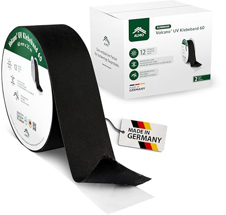 ALMO Profi Fassadenklebeband 2er Pack - UV-beständig 60mm x 25m Diffusionsoffenes Klebeband für Unterspannbahn & Fassadenbahn, Reißfester Folienliner für stressfreies Verarbeiten