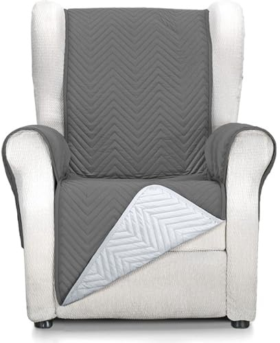 ECOMMERC3 Housse de Fauteuil 1 Place Relax Confort Maximum et Ajustement Complet - Housse pour Fauteuil 1 Place et Fauteuil Relax Couleur Gris Anthracite