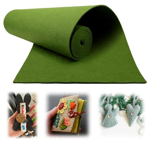 Mbsomnus Filz Meterware 30 cm×300 cm×3 mm Filzmatte Grün | Filzstoff Meterware, Filzrolle, Polyester, Filzmatten zum Zuschneiden, DIY, Bastelfilz, Filzunterlage, Patchwork Nähen
