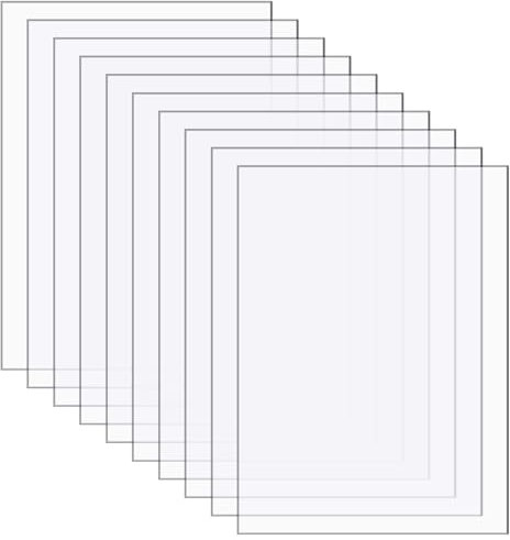 10 Pezzi Fogli Acrilici Trasparenti da 1 mm, 10x15cm Lastra Acrilica Trasparente in Plexiglass, Pannelli Acrilica e Fogli, con pellicola protettiva, per Display, Cornici e Pittura