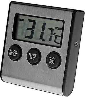 KICHOUSE Digital Refrigerator Temperature Alarm Compact Design for Kitchen Use Accurate Indoor Temperature Monitoring for Fridge and Freezer Battery Not Included