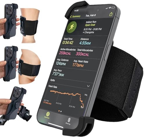 Cikyner 3 in 1 Rotatable Sports Armband - Detachable Running Phone Holder for 4.5-7'' iPhone, Gym, Hiking
