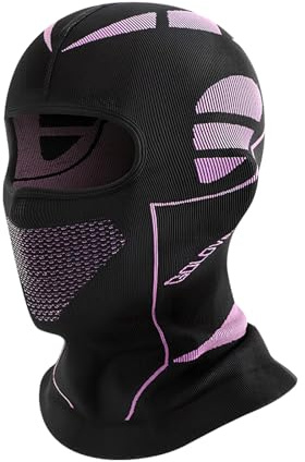 Amexo Skimaske, Warm Winddicht Sturmhaube Motorrad, Atmungsaktiv und elastisch sturmmaske für beim Skifahren Radfahren Motorrad Outdoor Sport, Einheitsgröße Herren/Damen, schwarz lila