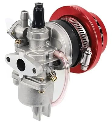 Motorrad Vergaser Für 47cc 49cc Für Mini Quad ATV Dirt Pocket Bike Motorrad Langlebiger Motor Carb Vergaser Mit Luftfilter 2 Takt Carburetor Carb(Red)