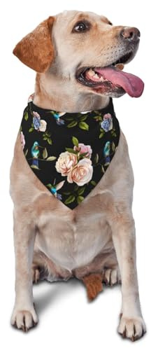 Hundehalstuch, Kolibri, Nelke, schwarz, Dreieckslätzchen, Hundetaschentuch, niedliches Hundezubehör, Hundehalstücher