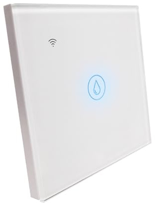 LED ATOMANT Interruptor Cristal Wifi 40A Calentador de Agua Smart Life | Pulsador de pared, Compatible con Alexa y Google Assistant