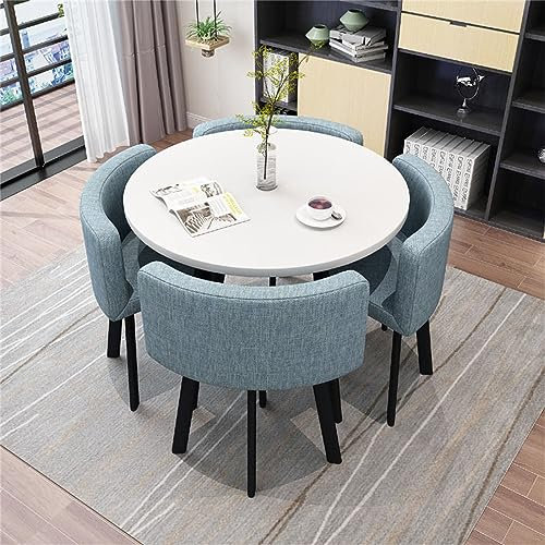 Runde Konferenztisch-Set mit 4 Stühlen, kleiner Bürotisch für Verhandlungen, 80 cm, universeller Esstisch für Küche, Büro