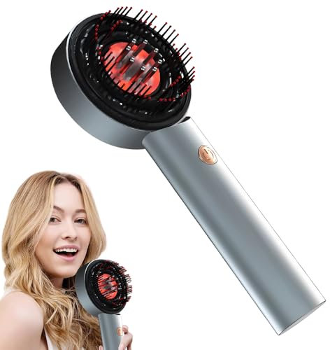 KQWVZ Kopfhaut Massagebürste Elektrisch, 2-in-1 Kopfmassagebürste, Elektrische Kopfhaut-Massagebürste mit Haaröl-Applikator, Massagebürste Haare Elektrisch mit Rot und Blaulicht, für Kopf Entspannung