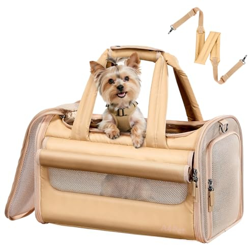 A 4 Pet Hundetasche Flugzeug, Wasserdicht, Antihaft-Matte, Faltbar | 4 Sichtschutz, Sicherheitsschnalle, für Auto, Flugzeug & Bahn