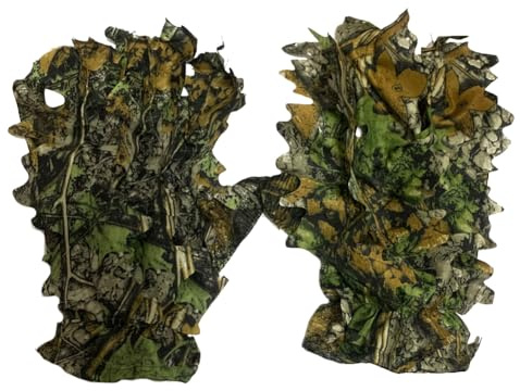 Penlimly Gants de Chasse Légers Antidérapants, 1 Paire Gants de Camouflage pour la Photographie, la Chasse et l'observation des Oiseaux en Extérieur, Équipement de Camouflage