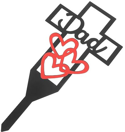 TOYANDONA Grabkreuz für Grabschmuck Gartenstecker zur Erinnerung an Papa Dekorative Grabdekoration für Friedhöfe und Robuste und Langlebige Gedenktafel für Angehörige