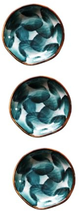 ROMISBABA 3pcs Hand-Painted Ceramic Dipping Bowls Multi-Purpose Sauce and Condiment Dishes Small Japanese-Style Kitchen Utensils for Home and Restaurant
