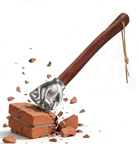Decorative Fist Hammer, Dragon Fist Hammer 2 lbs, Stainless Steel Head & Wooden Handle, Ball Peen Hammers, Multi-Purpose Tool for DIY Crafting, Outdoor Camping, Home/Office Decor (1)