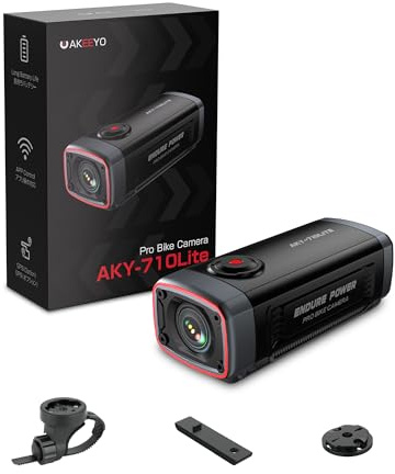 AKEEYO AKY-710Lite Motorradkamera/Fahrradkamera 2K30FPS WiFi-Actionkamera mit Ultra HD, IP66 Wasserdicht mit Loop- Und Notfallaufzeichnung, Parkmonitor, Wiederaufladbar, 7.5 Stunden Verlängerter Akku