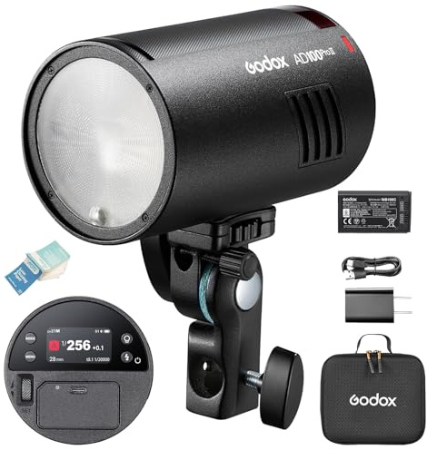 GODOX AD100ProII AD100Pro II Pocket Flash Speedlite, 100Ws TTL HSS 1/8000s 2,4GHz Strobe Light, 0,01s-1,5s Tempo di Riciclo, LED Modello di Luce 2W, Batteria 7,2V 2850mAh
