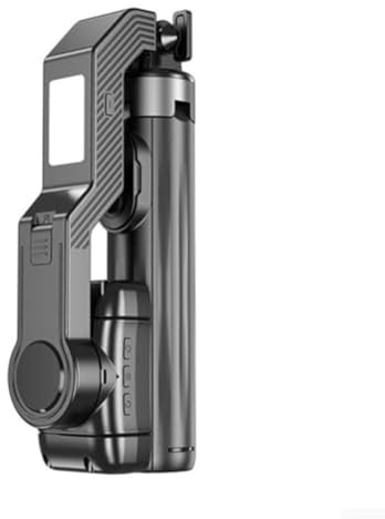 Gimbal per smartphone con luce di riempimento e rotazione a 360°, treppiede estensibile in alluminio per vlogging stabile, ricarica rapida di tipo C, batteria da 450 mAh