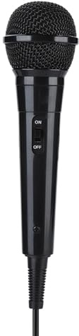Brrnoo Microfono per Karaoke, Microfono per Cantare con Cavo Dinamico per Voce Dinamico Portatile a Bobina Mobile con Cavo Voce Chiara per Altoparlante, AMP, Mixer, DVD (BLACK)