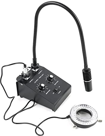 Microscope Accessories Kit 6W 6500K LED Lamp Adjustable Spot Light Fill Illuminator for Stereo Microscope Microscope Slides(2 in 1 C Set)