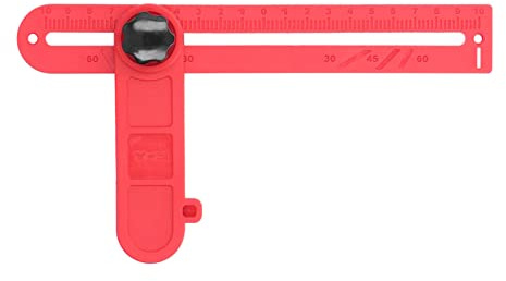 Righello angolare regolabile in plastica, goniometro per lavori di falegnameria e bricolage.