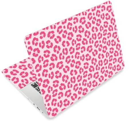 TNKBREEZE Textura de la piel del ordenador portátil pegatina rosa estampado leopardo arte universal ordenador portátil funda vinilo adhesivo extraíble arte protección para PC portátil